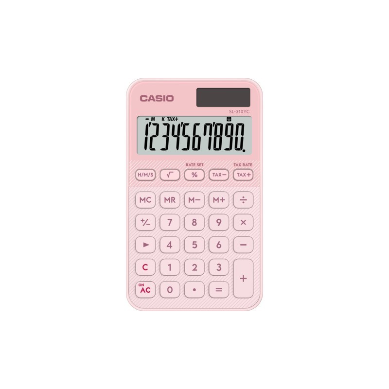 Calcolatrice tascabile Casio solare o batteria - display 10 cifre - rosa SL-310YC-LP-W-EP