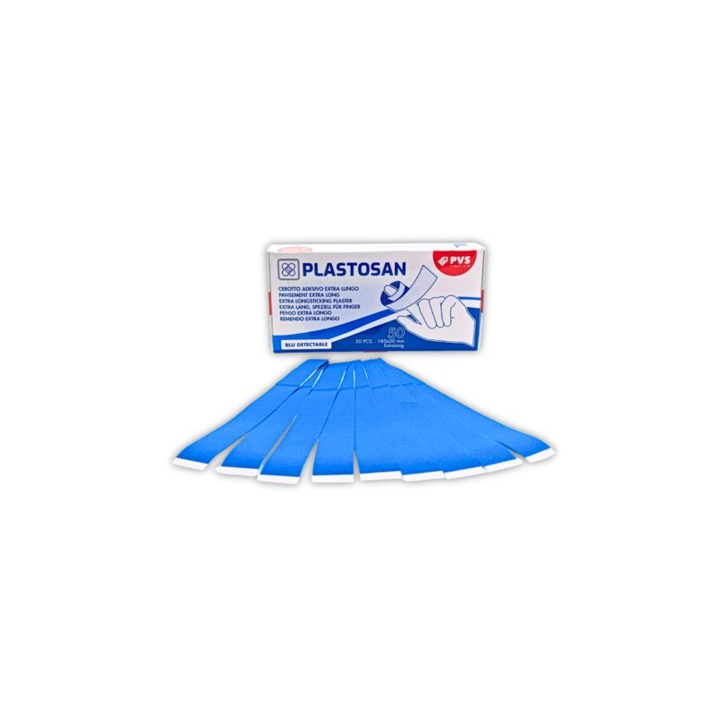 Cerotto adesivo extralungo PVS blu 18x2 cm - conf. 50 pz - CER143