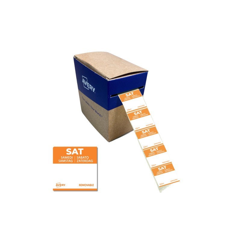 Etichette removibili per tracciabilità alimentare giornaliere Avery 25x25 mm - sab/arancio conf. 1000 pz DLSSATREV-1000