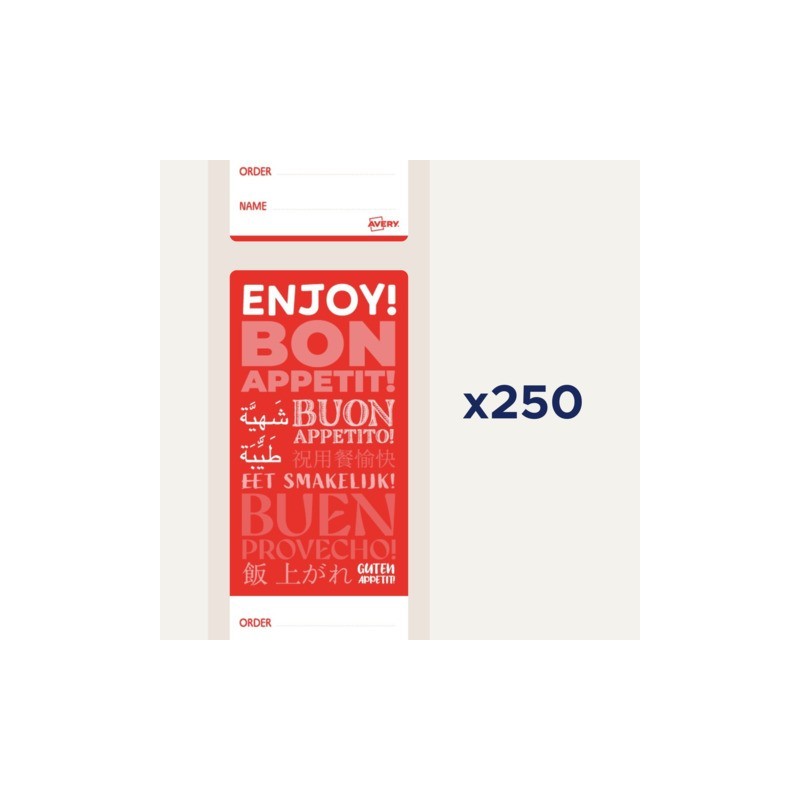 Etichette permanenti con sigillo antimanomissione per consegna alimenti Avery 40x95 mm conf. 250 pz FTSEALR-250