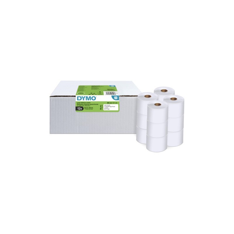Rotoli 260 etichette DYMO® Label Writer per Indirizzi Estesi 36x89 mm - bianco - VALUE PACK 12 rotoli - 2093093
