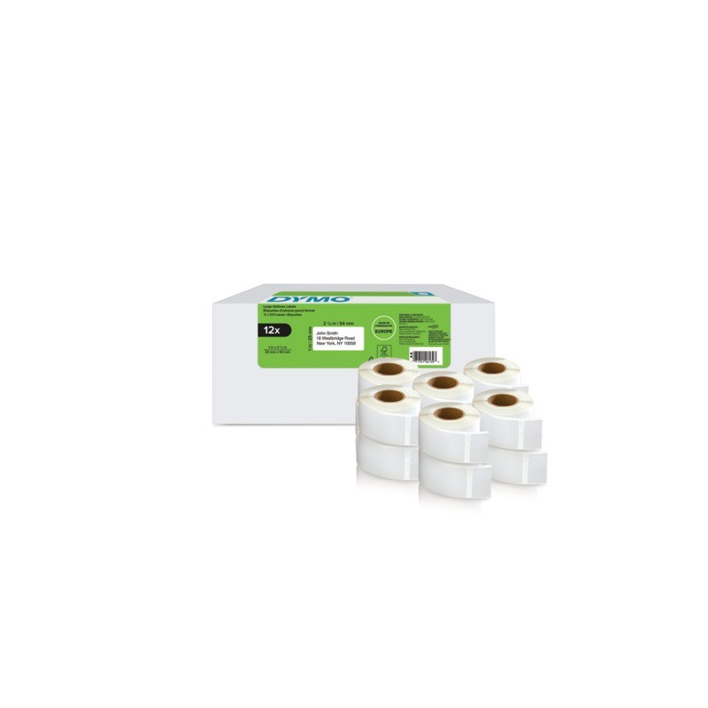 Rotoli 500 etichette per Indirizzi DYMO® Label Writer 25x54 mm - bianco - VALUE PACK 12 rotoli - 2177563