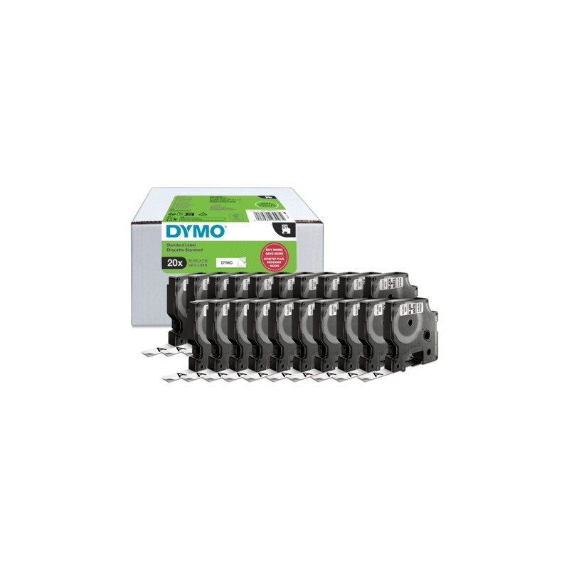Nastro per etichettatrici DYMO® D1 12 mm x 7 m nero/bianco - VALUE PACK 20 rotoli 2231632