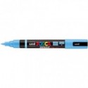 Marcatore a tempera Uni Posca con punta a pennello semi-flessibile 1-4 mm azzurro - M PC5BR AZ