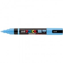 Marcatore a tempera Uni Posca con punta a pennello semi-flessibile 1-4 mm azzurro - M PC5BR AZ