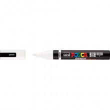 Marcatore a tempera Uni Posca con punta a pennello semi-flessibile 1-4 mm bianco M PC5BR BI
