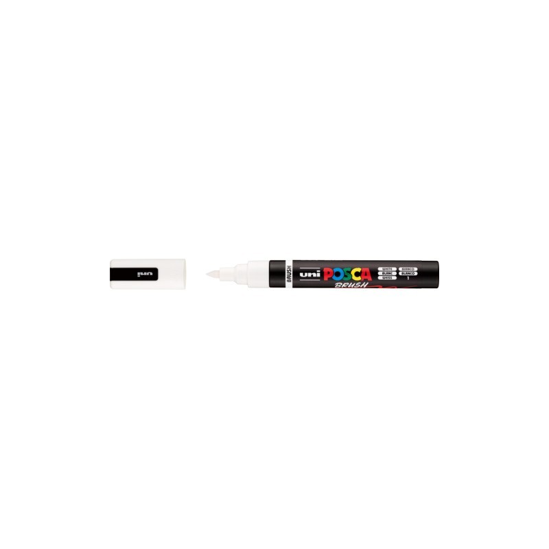 Marcatore a tempera Uni Posca con punta a pennello semi-flessibile 1-4 mm bianco M PC5BR BI