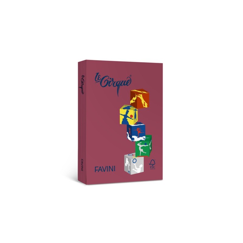 Carta colorata Favini Le Cirque A4 160 g/m² rosso melograno 302 - risma da 250 fogli - A74C334