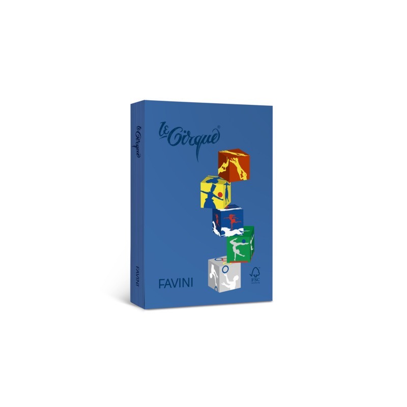 Carta colorata Favini Le Cirque A4 160 g/m² blu oceano 303 - risma da 250 fogli - A74K334