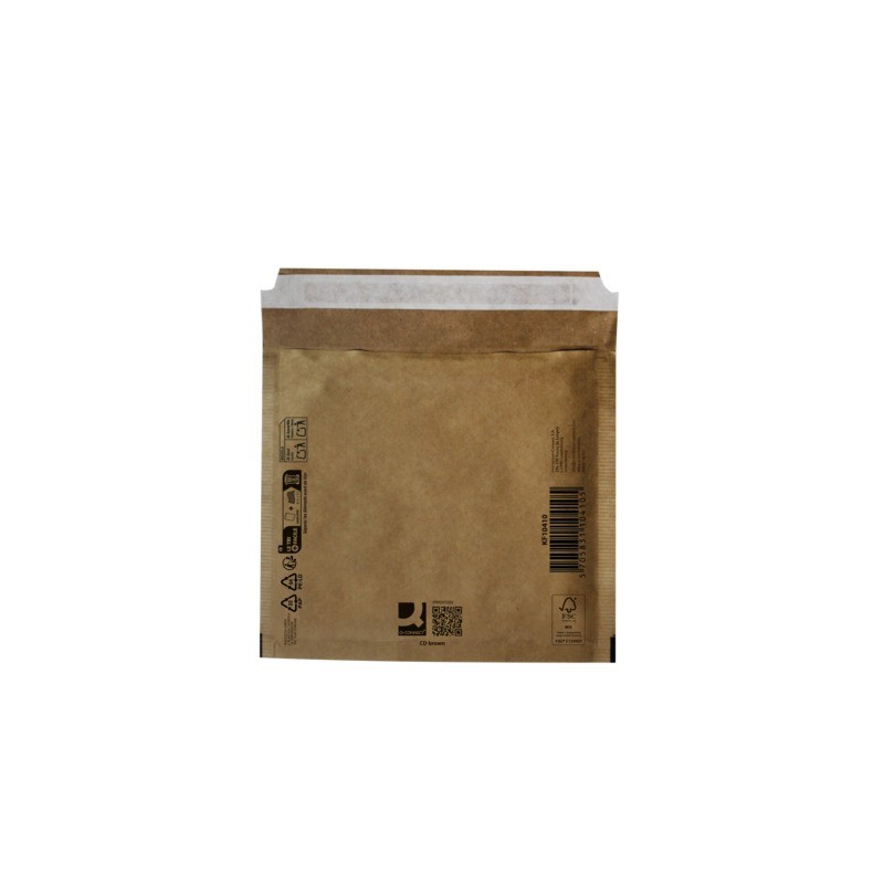 Buste imbottite per spedizioni Q-Connect avana CD - conf. 10 pz - 180x165 mm KF10430