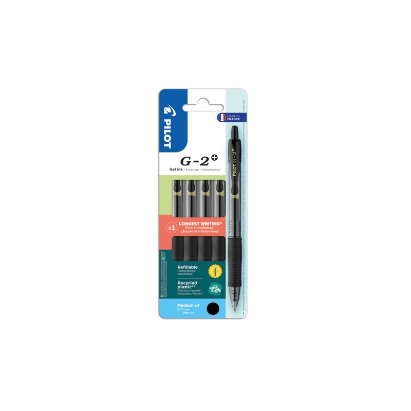 Set2Go 4 penne roller gel a scatto G-2+ nero 001463