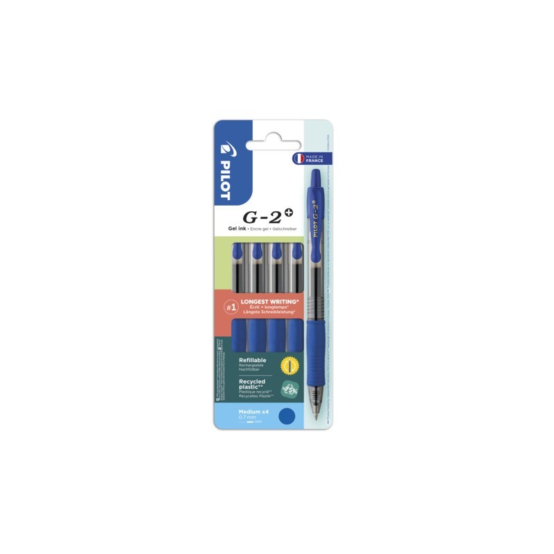 Set2Go 4 penne roller gel a scatto G-2+ blu 001464