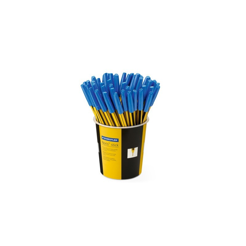 Penna a sfera Staedtler Noris Stick punta M 1 mm blu - in barattolo da 50 pezzi - 434 03 KP5