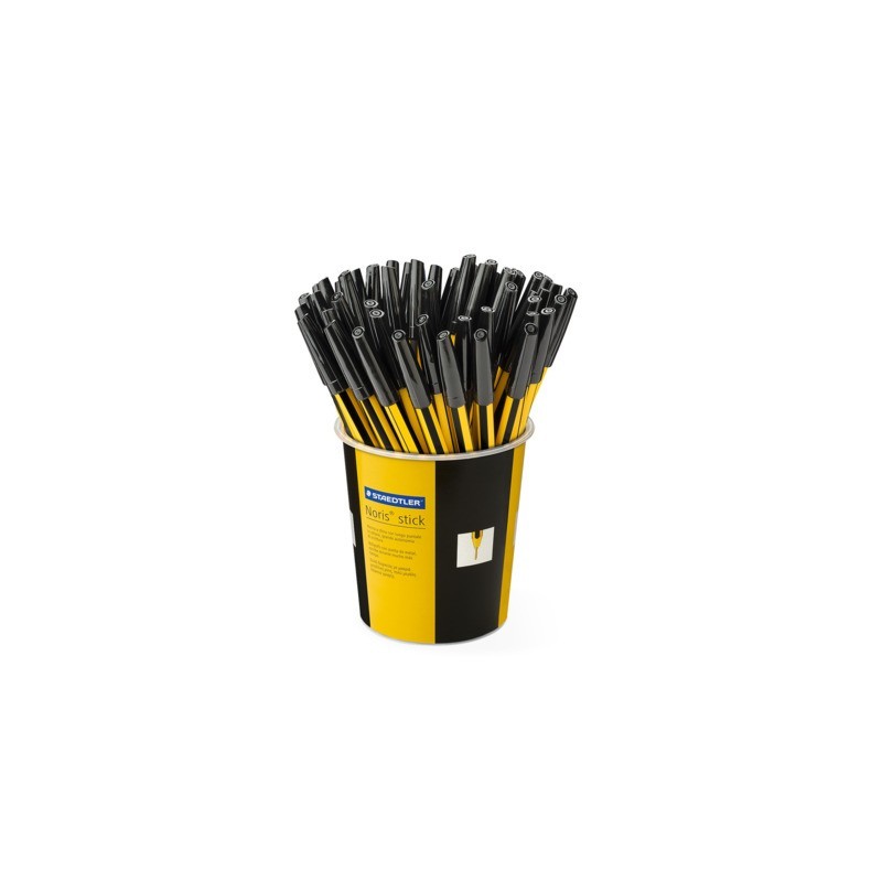 Penna a sfera Staedtler Noris Stick punta M 1 mm nero - in barattolo da 50 pezzi - 434 09 KP5