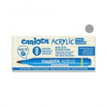 Marcatore acrilico Carioca punta Maxi argento 45296/20 (Conf.8)