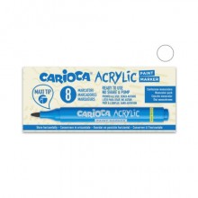 Marcatore acrilico Carioca punta Maxi bianco 45296/31 (Conf.8)