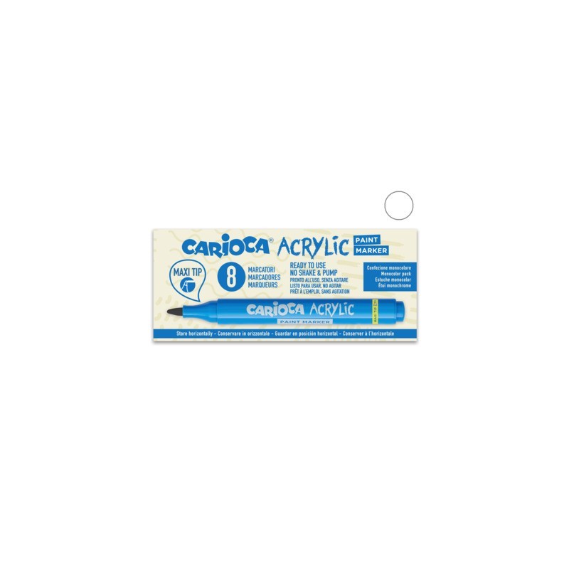 Marcatore acrilico Carioca punta Maxi bianco 45296/31 (Conf.8)