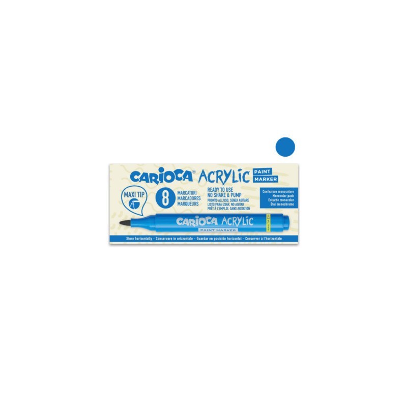 Marcatore acrilico Carioca punta Maxi blu 45296/02 (Conf.8)