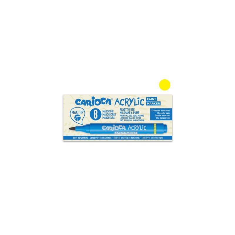 Marcatore acrilico Carioca punta Maxi giallo 45296/05 (Conf.8)