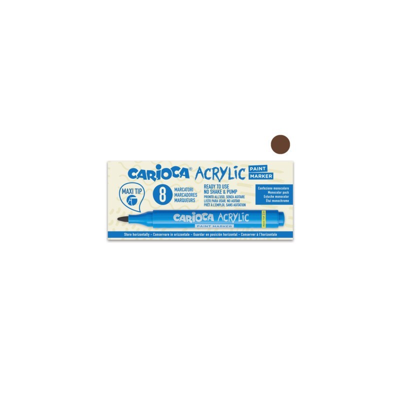 Marcatore acrilico Carioca punta Maxi marrone 45296/06 (Conf.8)
