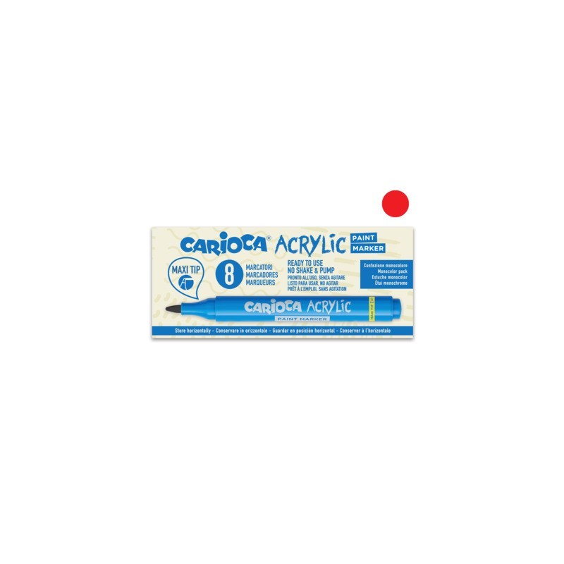 Marcatore acrilico Carioca punta Maxi rosso 45296/03 (Conf.8)