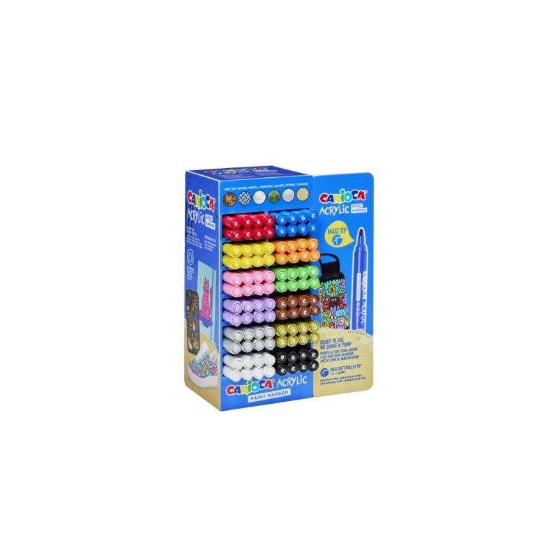 Espositore 96 marcatori acrilici Carioca punta Maxi - 55286
