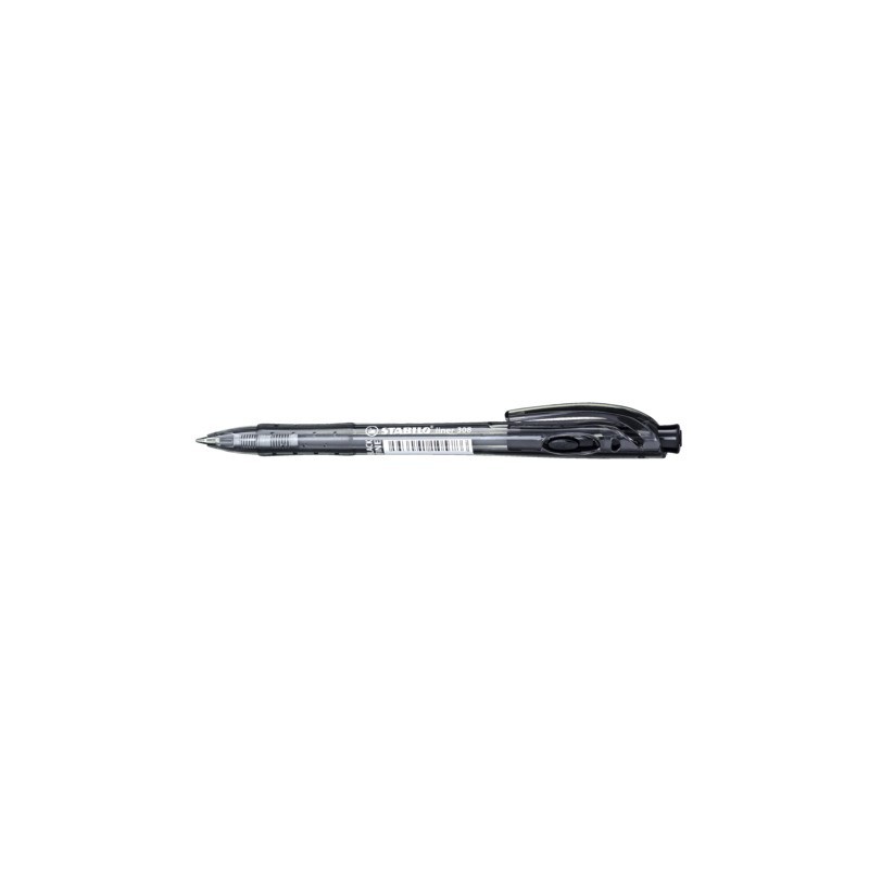 Penna a sfera a scatto Stabilo Liner 308 punta 0,7 mm nero 308H/1-46 (Conf.10)