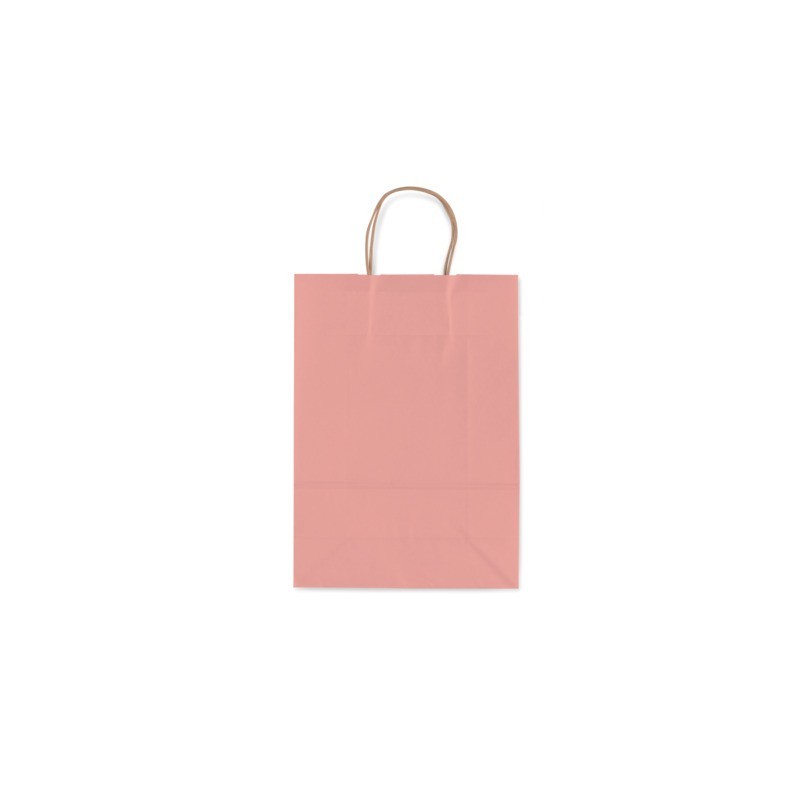 Borsa shopper Rex-Sadoch Allegra tinta unita Fashion su kraft bianco - rosa cipria 22x10x27 cm - conf. 25 pz