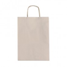 Borsa shopper Rex-Sadoch Allegra tinta unita Fashion su kraft bianco - tortora 26x12x36 cm - conf. 25 pz - SDF26-724