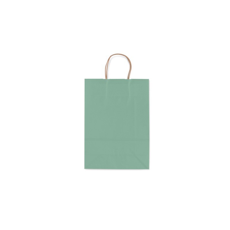 Borsa shopper Rex-Sadoch Allegra tinta unita Fashion su kraft bianco - verde salvia 36x12x41 cm - conf. 25 pz