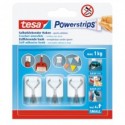 Ganci autoadesivi in filo metallico Tesa Powerstrips S bianco - conf. 3 pz - 57615-00001-00