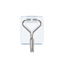 Ganci autoadesivi in filo metallico Tesa Powerstrips S trasparente - conf. 3 pz - 58620-00001-00