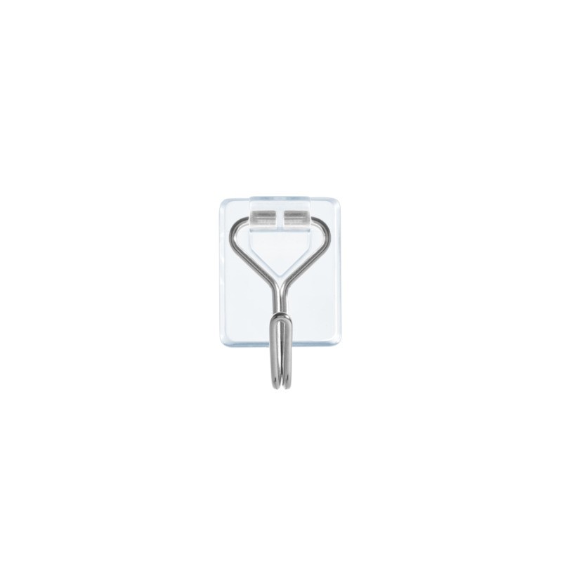 Ganci autoadesivi in filo metallico Tesa Powerstrips S trasparente - conf. 3 pz - 58620-00001-00