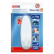 Ganci autoadesivi XL Tesa Powerstrips bianco - 3,8x10,5 cm ovali - 59025-00001-00