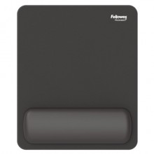 Tappetino mouse con poggiapolso Fellowes Breyta - antibatterico Microban 24×20 cm - nero - 100142555