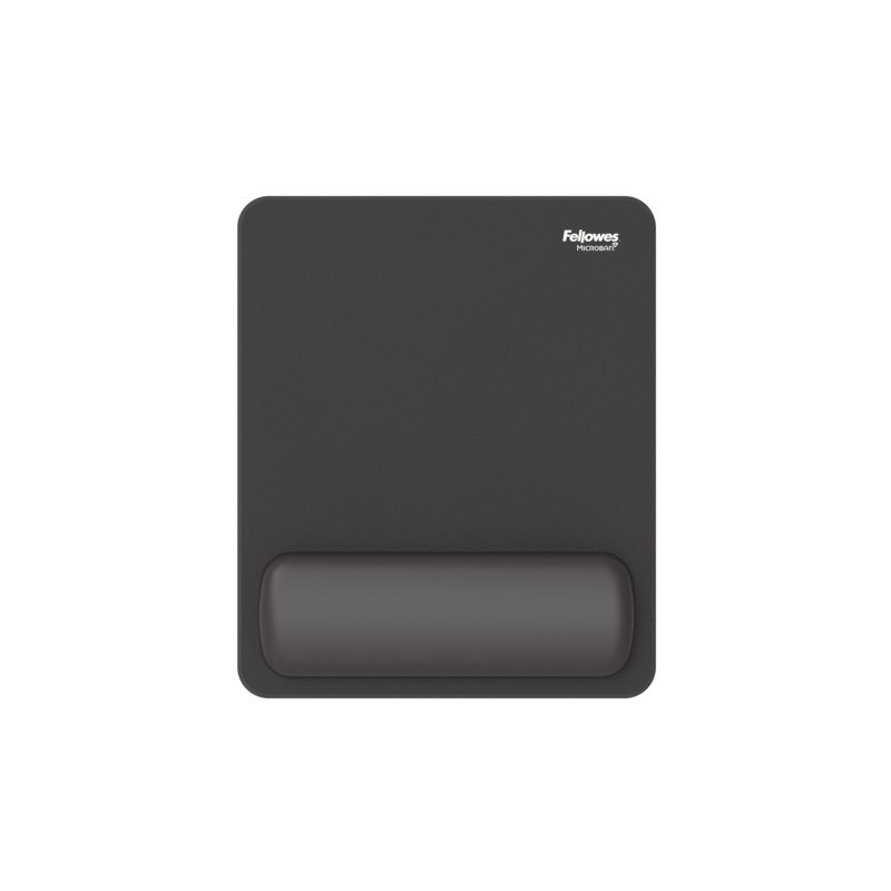 Tappetino mouse con poggiapolso Fellowes Breyta - antibatterico Microban 24×20 cm - nero - 100142555