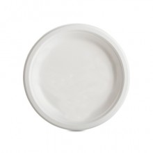 Piatto dessert rotondo in canna da zucchero Oasis Green bianco conf. 50 pz Ø 18 cm - OAS-180CA