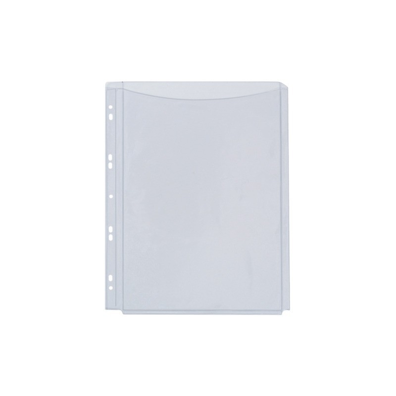 Buste a soffietto Q-Connect a perforazione universale A4 PVC trasparente - conf. 5 pezzi - KF00138