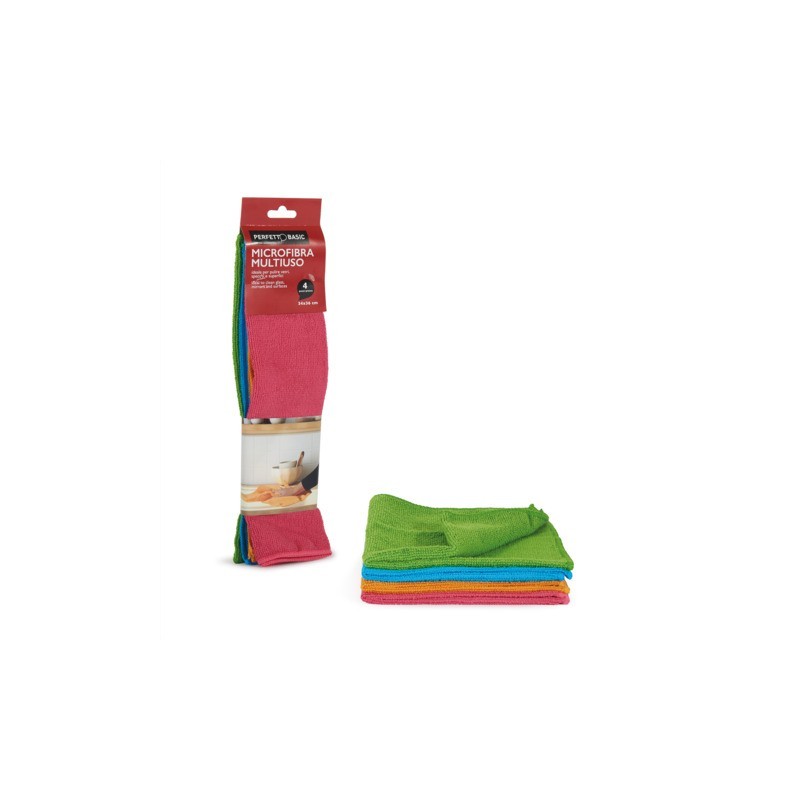 Panno in microfibra Perfetto Basic 36x34 cm - colori assortiti - conf. 4 pezzi 19511