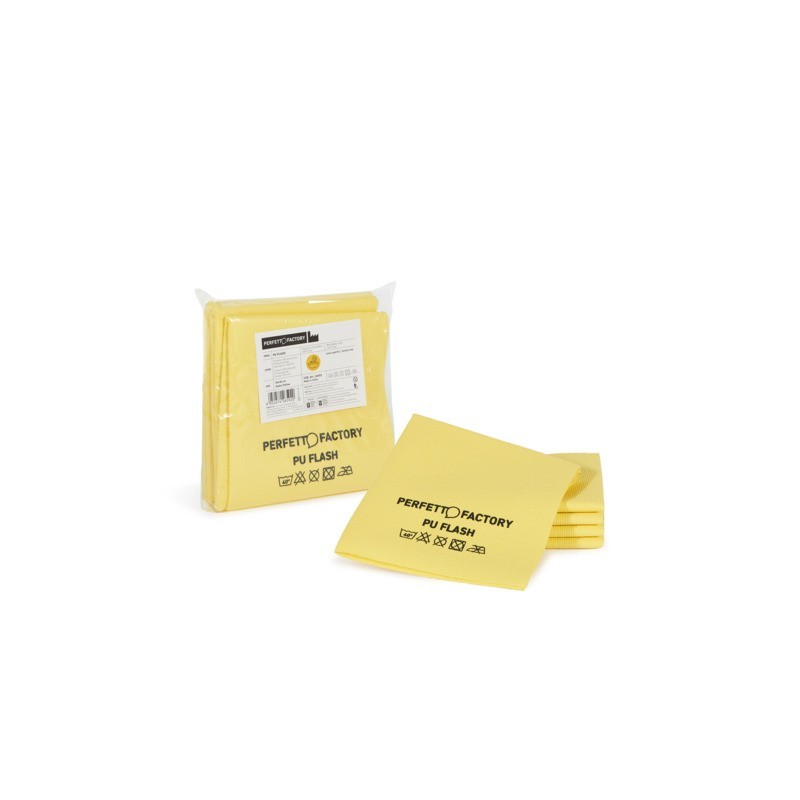 Panno in microfibra PU Perfetto Flash 34x36 cm - colore giallo - conf. 5 pezzi 26592