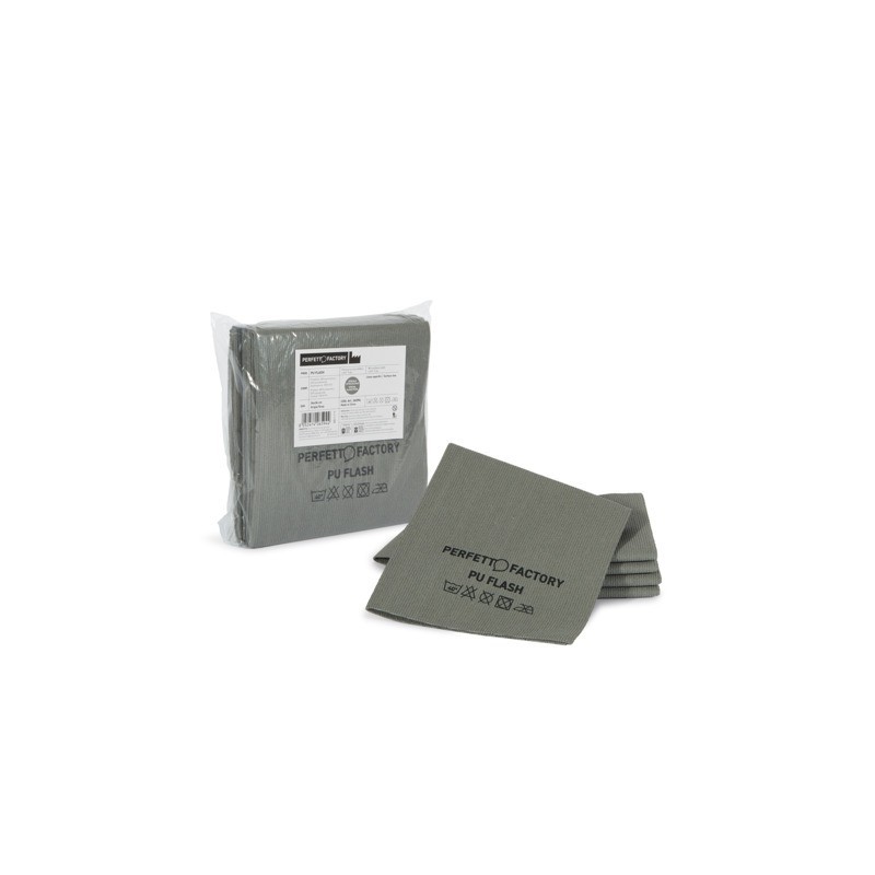 Panno in microfibra PU Perfetto Flash 34x36 cm - colore grigio - conf. 5 pezzi 26594