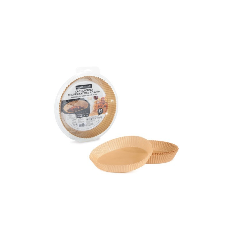 Carta forno per friggitrice ad aria Perfetto Kitchen Ø20xH.4,5 cm - conf. 50 pezzi - 29380