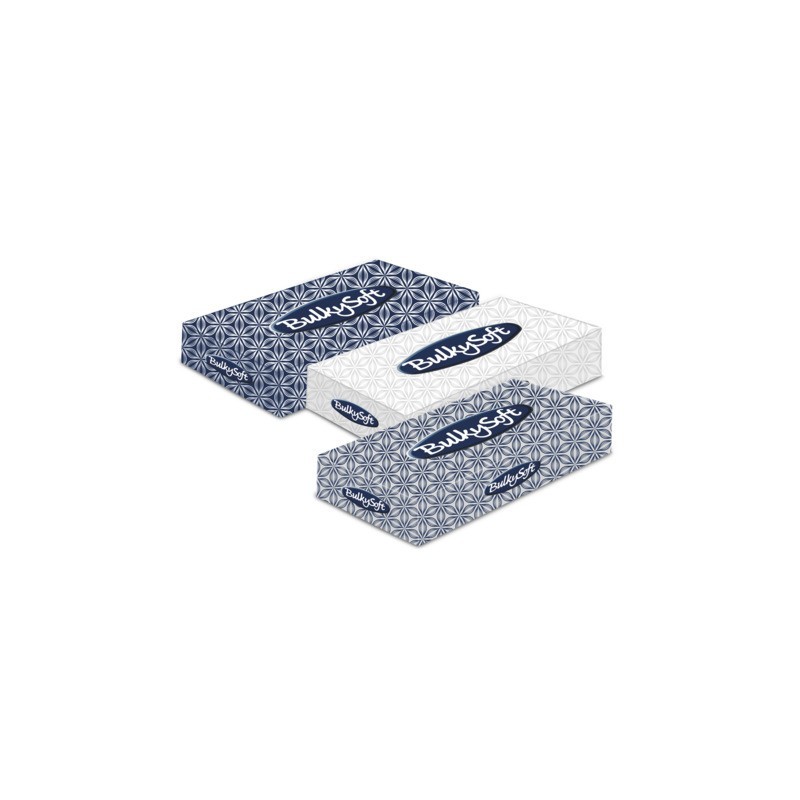 Veline cosmetiche Bulkysoft Classic bianche cellulosa 21x21 cm conf. 40x100 pz 2 veli - 68100