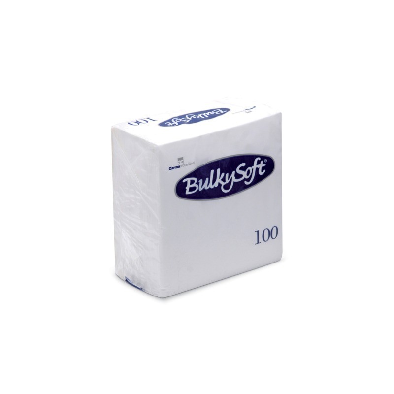 Tovaglioli pura cellulosa Bulkysoft 24x24 cm 2 veli conf. 20 x 100 pz bianco 32196