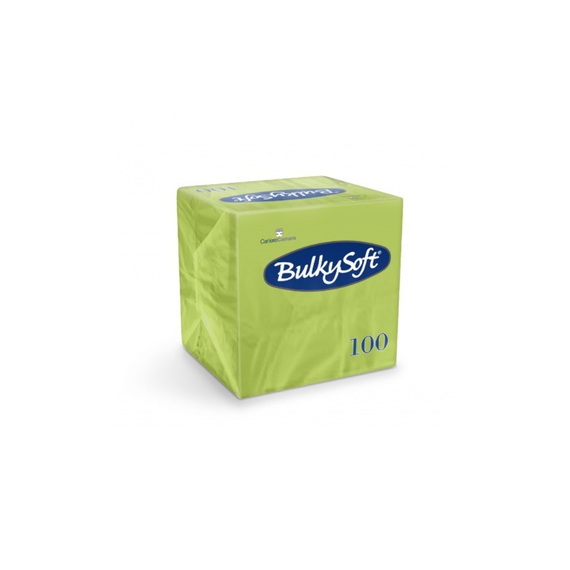 Tovaglioli Bulkysoft Rainbow pura cellulosa 24x24 cm 2 veli conf. 20x100 pz kiwi - 32460