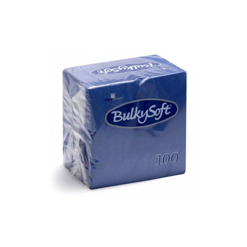 Tovaglioli Bulkysoft Rainbow pura cellulosa 24x24 cm 2 veli conf. 20x100 pz blu - 32364