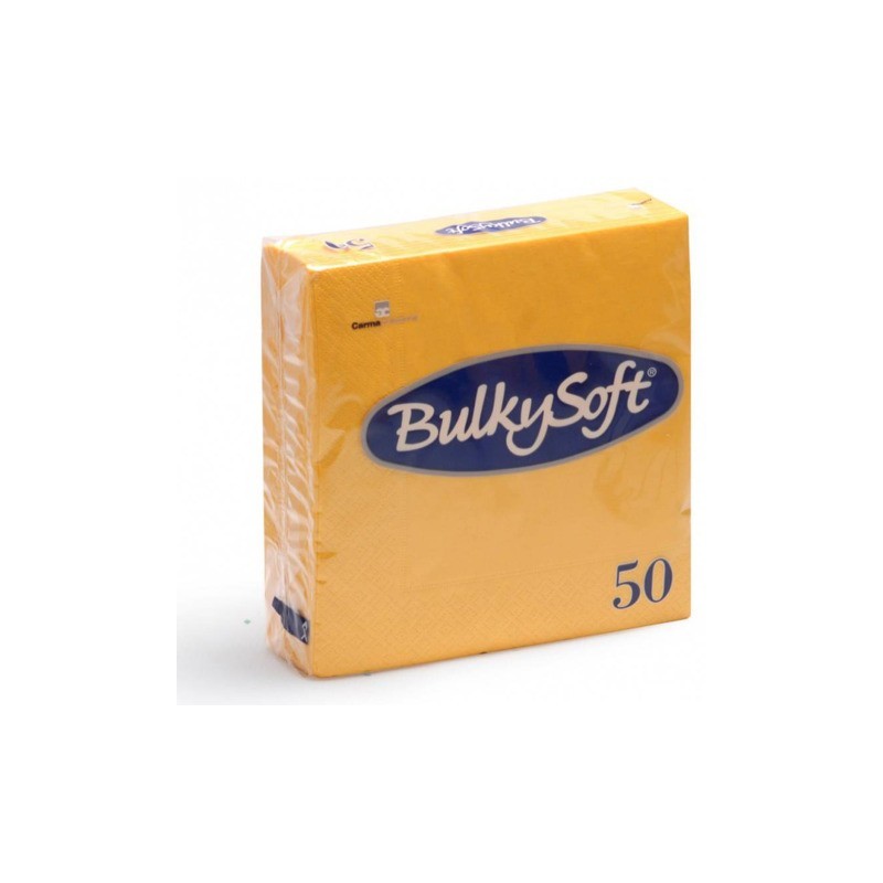 Tovaglioli Bulkysoft Rainbow pura cellulosa 33x33 cm 2 veli conf. 24x50 pz giallo - 32700