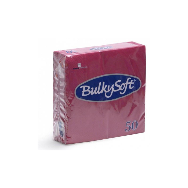 Tovaglioli Bulkysoft Rainbow pura cellulosa 33x33 cm 2 veli conf. 24x50 pz rosso - 32720