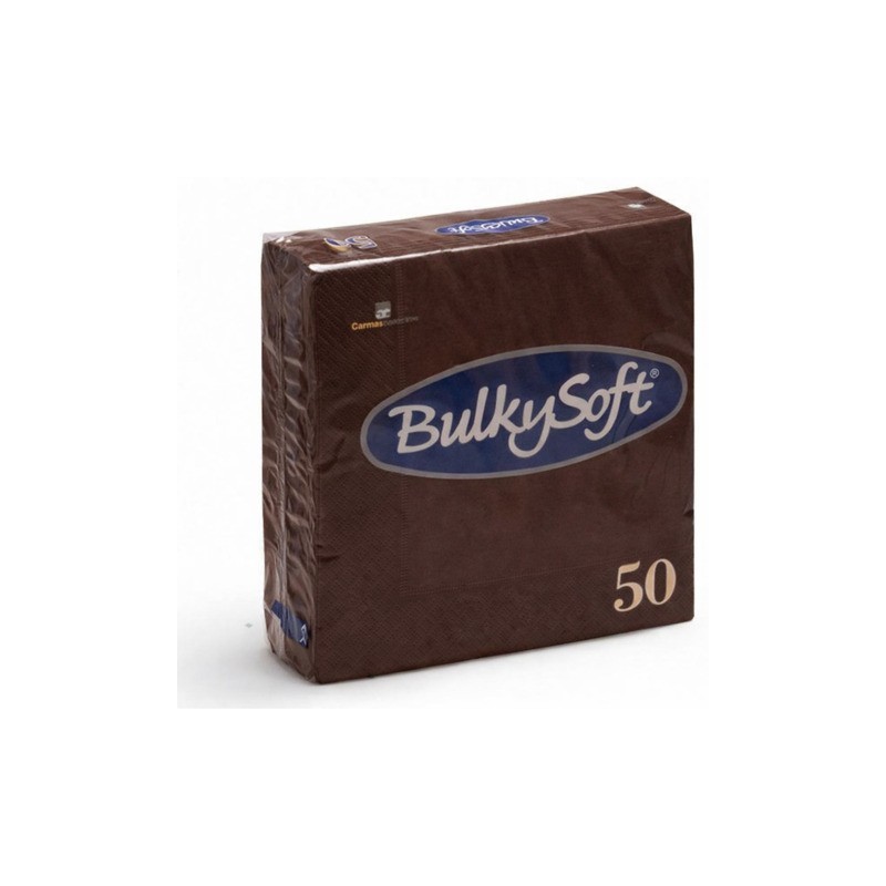 Tovaglioli Bulkysoft Rainbow pura cellulosa 33x33 cm 2 veli conf. 24x50 pz cioccolato - 32760