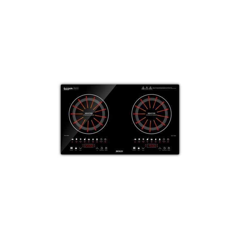 Fornello ad induzione digitale Sogo ad alta potenza 2000+1500 W COC-SS-10247